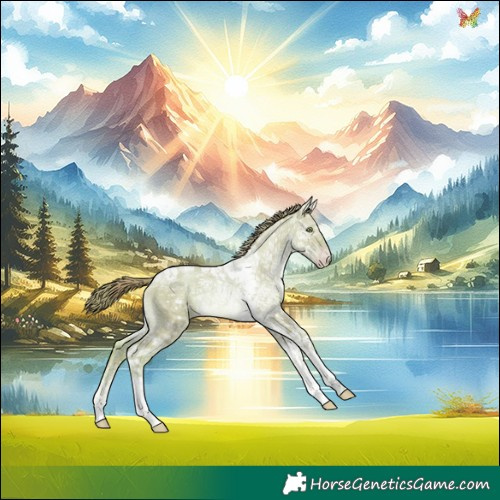 Horse Color:Watercolor Gold Champagne Ice Dun Tobiano 