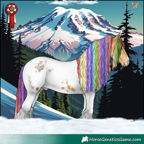 Horse Color:Painted White Spotted Buckskin Ice Tobiano 