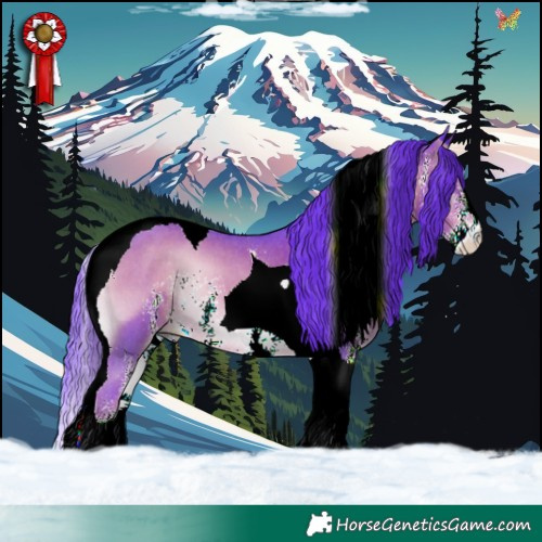 Horse Color:Watercolor Liver Red Onyx Sabino Tobiano