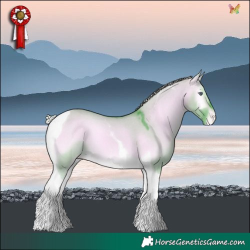 Horse Color:Watercolor Silver Bay Chinchilla Onyx Tobiano Varnish 