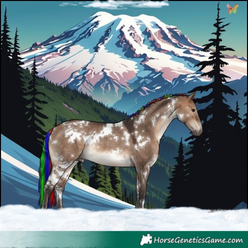 Horse Color:Painted White Spotted Bay Dun Rabicano 