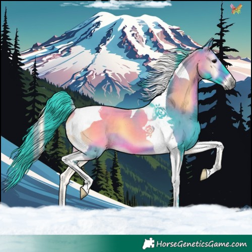 Horse Color:Watercolor Brown Onyx Tobiano 