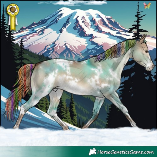 Horse Color:Painted White Spotted Liver Red Dun Frame