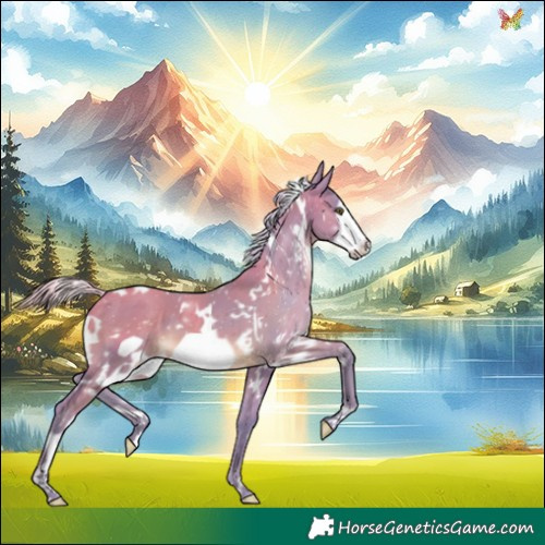 Horse Color:Watercolor White Spotted Silver Brown Dun Frame 