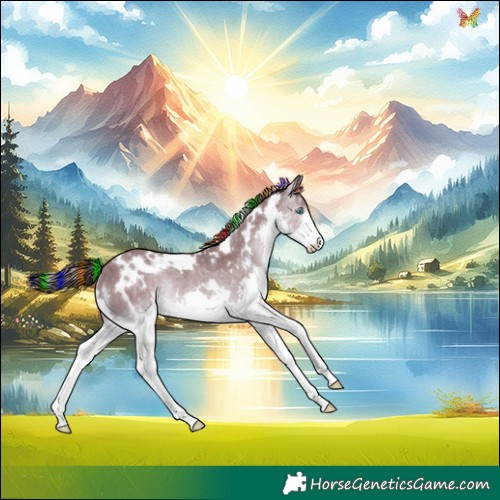 Horse Color:Painted White Spotted Liver Red Dun Splash Rabicano 