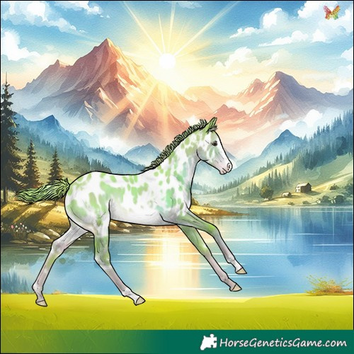Horse Color:Watercolor White Spotted Liver Red Dun Frame Appaloosa
