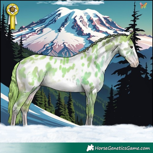 Horse Color:Watercolor White Spotted Liver Red Dun Frame Near Leopard 