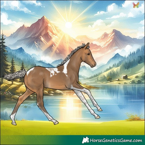 Horse Color:Silver Buckskin Tobiano 