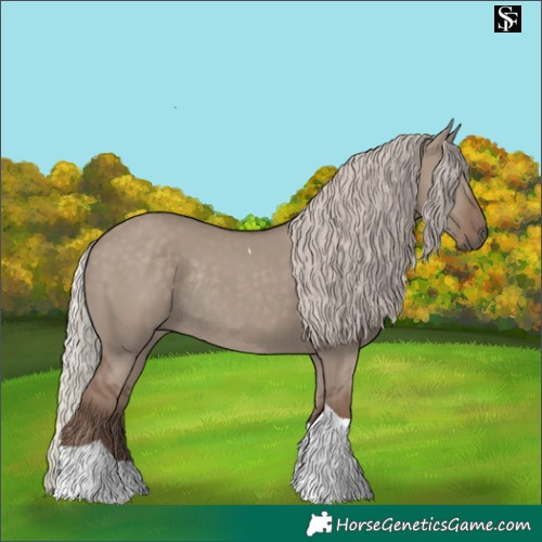 Horse Color:Silver Grullo Tobiano Rabicano 