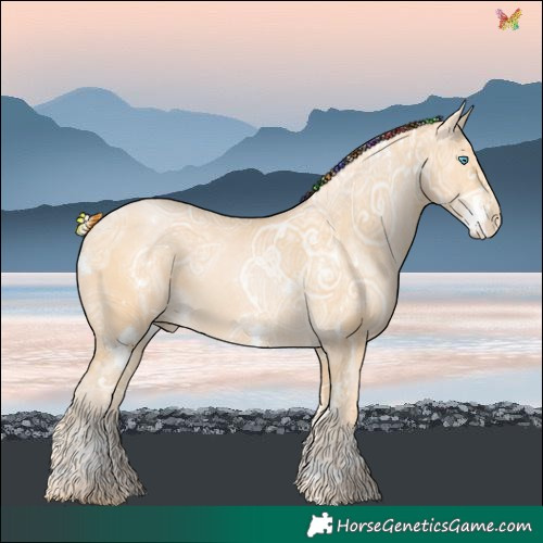 Horse Color:Painted White Spotted Silver Buckskin Ice Snowdrop 