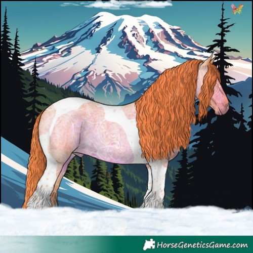 Horse Color:Watercolor Liver Red Ice Roan Tobiano 