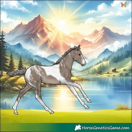 Horse Color:Powder White Silver Grullo Tobiano 