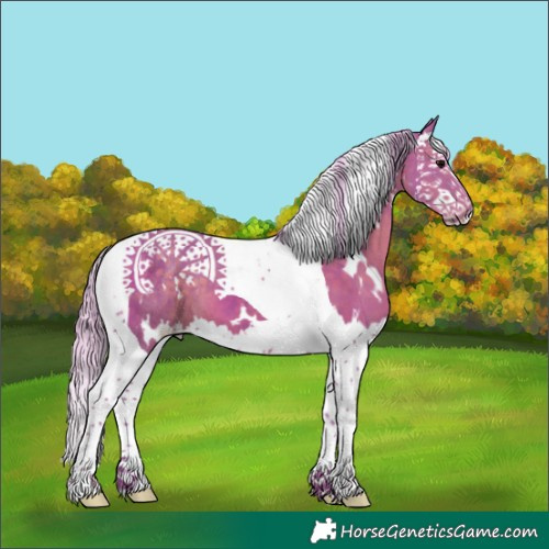 Horse Color:Watercolor White Spotted Silver Black Splash Tobiano 