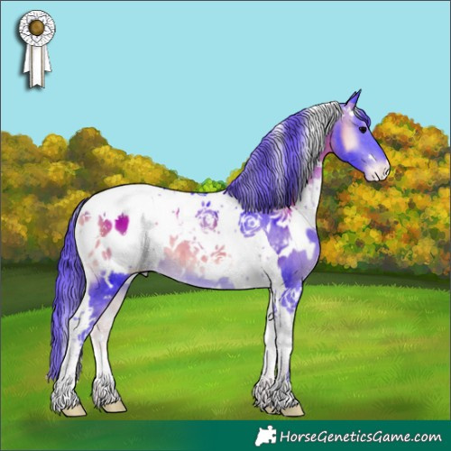 Horse Color:Watercolor White Spotted Smoky Blue Onyx Tobiano Near Leopard 