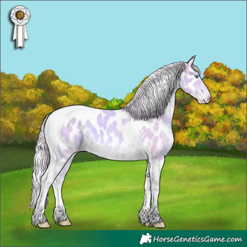 Horse Color:Watercolor Cremello Tobiano Near Leopard 
