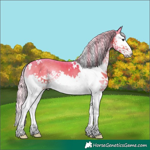 Horse Color:Watercolor White Spotted Chocolate Palomino Onyx Splash 