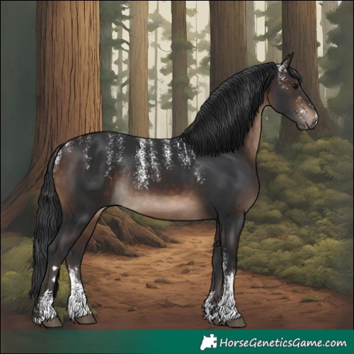 Horse Color:Powder White Brown Rabicano 
