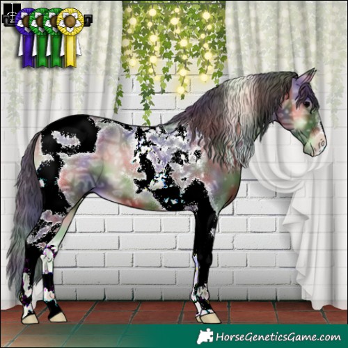Horse Color:Nacre Blue Onyx Ice Tobiano 
