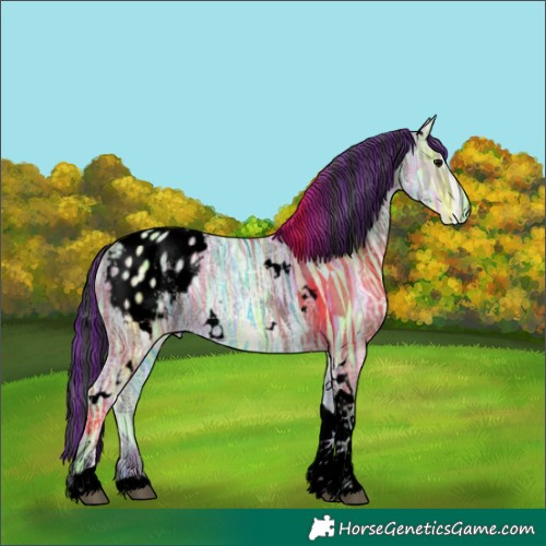 Horse Color:Void Painted White Spotted Grullo Ice Tobiano Blanket 