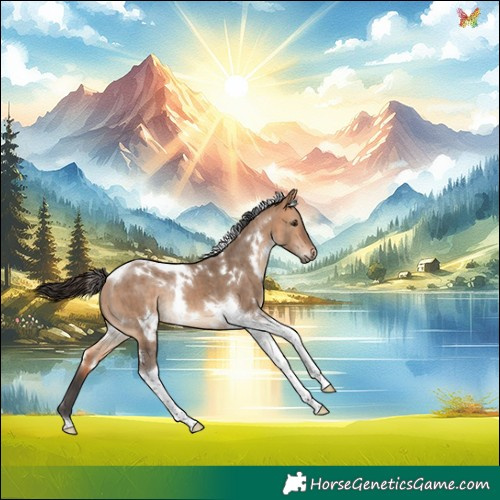 Horse Color:White Spotted Bay Dun Tobiano Rabicano Brindle 