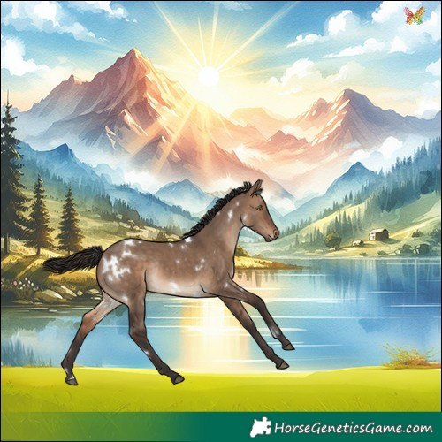 Horse Color:White Spotted Brown Dun Rabicano 