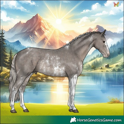 Horse Color:Silver Black Sabino Tobiano Rabicano