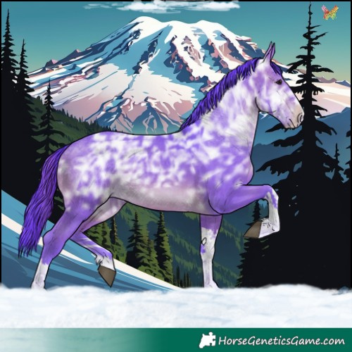 Horse Color:Watercolor White Spotted Brown Ice 