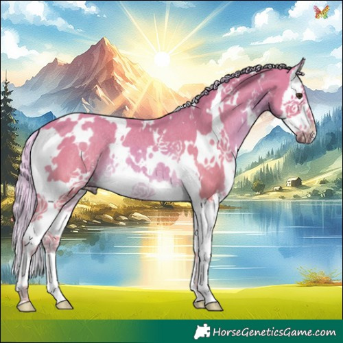 Horse Color:Watercolor White Spotted Palomino Splash Rabicano 
