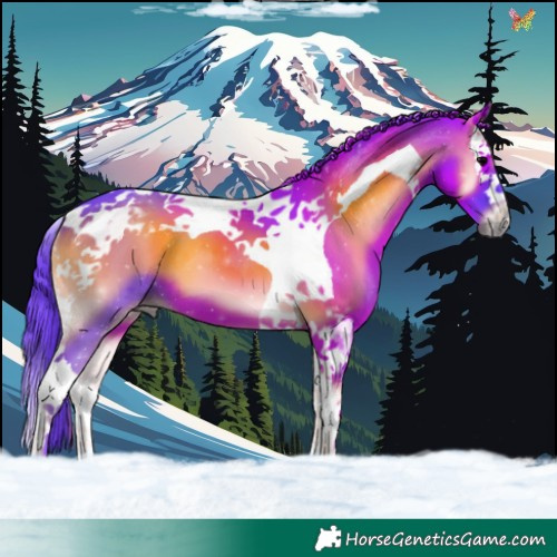 Horse Color:Watercolor Blue Onyx Splash Tobiano