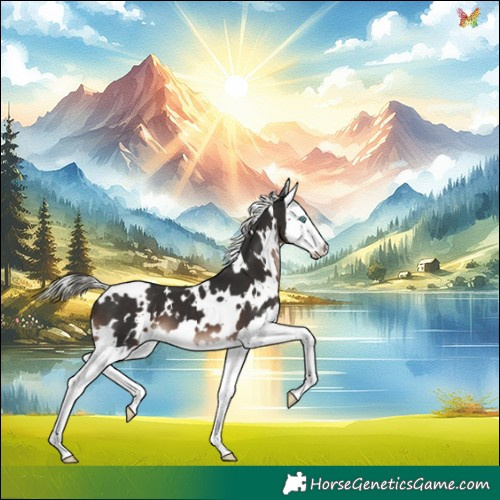 Horse Color:White Spotted Liver Chestnut Mushroom Splash 