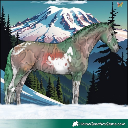 Horse Color:Watercolor Smoky Blue Onyx Ice Tobiano 