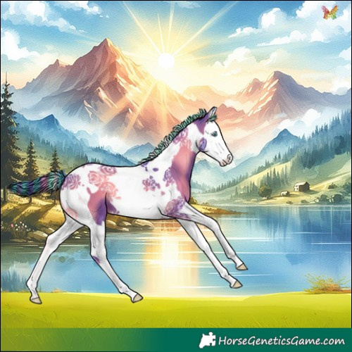 Horse Color:Painted Watercolor Blue Onyx Splash Tobiano 