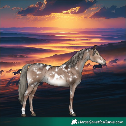 Horse Color:White Spotted Liver Red Dun Mushroom Rabicano 