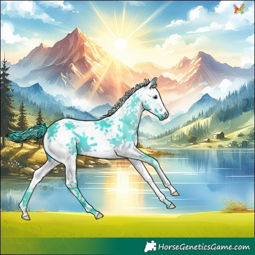Horse Color:Watercolor White Spotted Brown 
