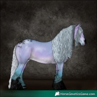 Horse Color:Void Watercolor Silver Bay Dun Sabino Tobiano