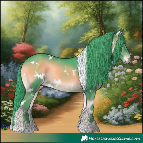 Horse Color:Watercolor White Spotted Blue Onyx Rabicano