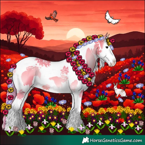 Horse Color:Watercolor Bay Onyx Splash Tobiano