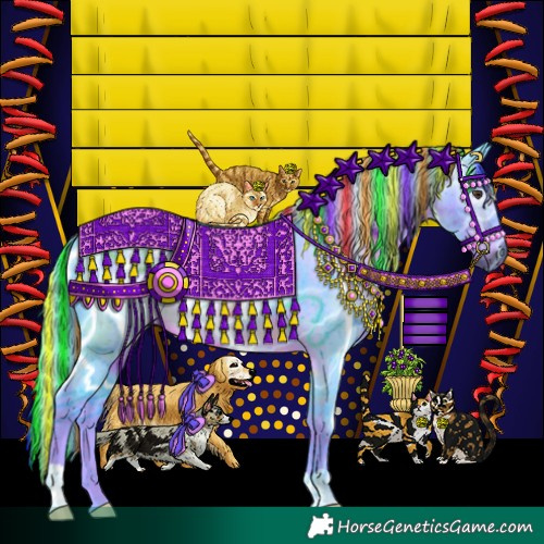 Horse Color:Gray Painted Watercolor Liver Chestnut