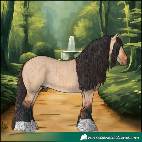 Horse Color:Bay Dun Rabicano Brindle 