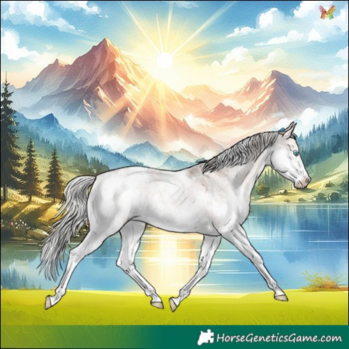 Horse Color:White Spotted Silver Bay Roan Dun Mushroom Splash Rabicano 