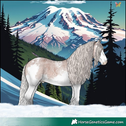 Horse Color:White Spotted Silver Bay Roan Mushroom Splash Appaloosa