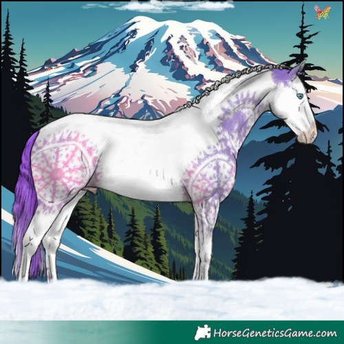 Horse Color:Watercolor Liver Red Dun Splash Tobiano 
