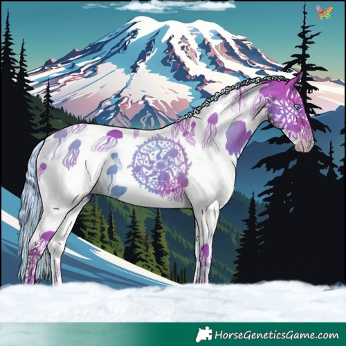 Horse Color:Painted Watercolor Liver Chestnut Splash Tobiano 