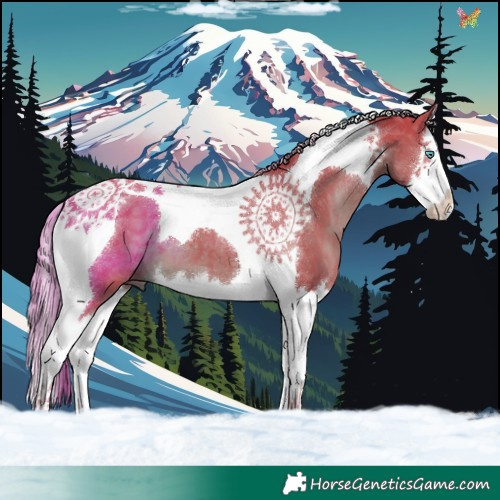 Horse Color:Watercolor Liver Chestnut Splash Tobiano 