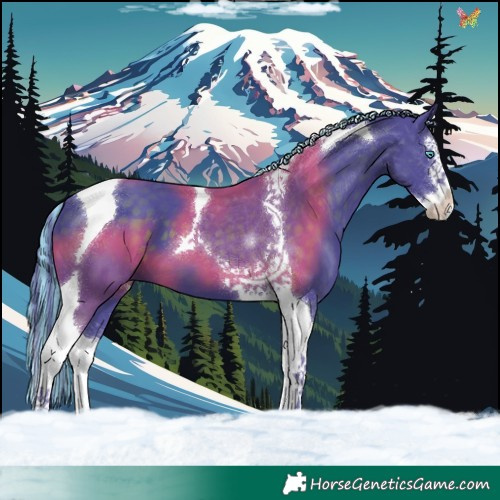Horse Color:Painted Watercolor Liver Chestnut Splash Tobiano 