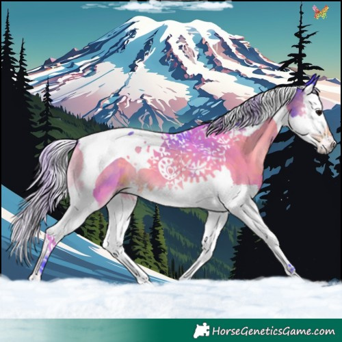 Horse Color:Watercolor Silver Smoky Blue Onyx Splash Tobiano 