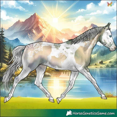 Horse Color:Watercolor Silver Smoky Blue Onyx Splash Tobiano 