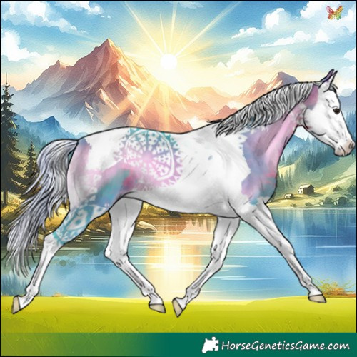 Horse Color:Watercolor Silver Buckskin Onyx Splash Tobiano 