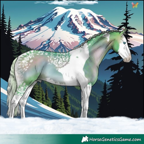 Horse Color:Watercolor Silver Brown Onyx Splash Tobiano
