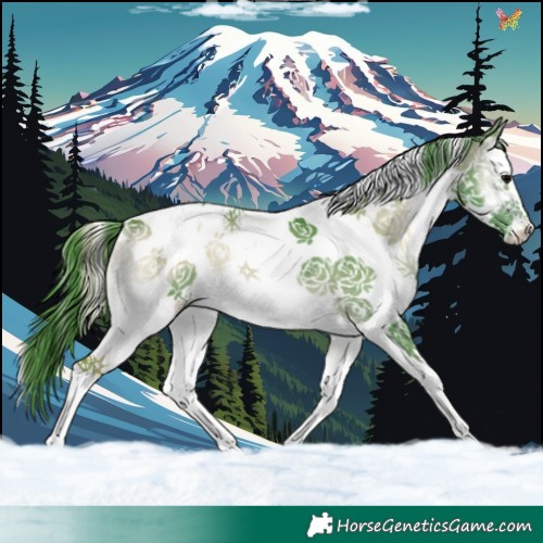 Horse Color:Watercolor Brown Onyx Splash Tobiano 